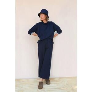 Pairup Women’s Navy‎ French Terry Wide Leg Natural Fabric Pants Sz XS